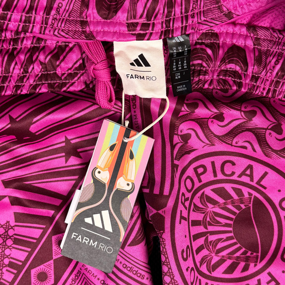 NWT Adidas x FARM RIO Wide Leg Track Pants sz Medium Flared Joggers Rare Collab - Picture 8 of 11